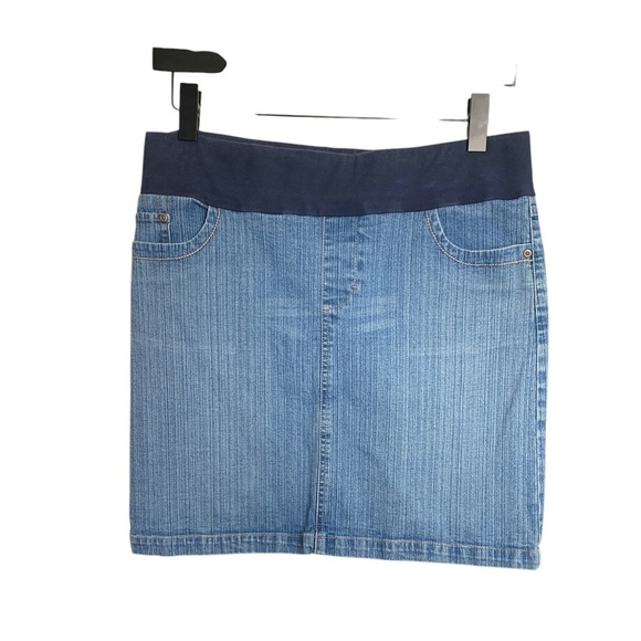 Motherhood Maternity Jean Skirt, Stretchy, Pockets - Picture 1 of 8